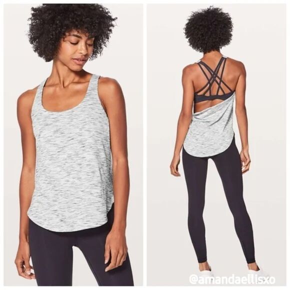 Lululemon Free to Be Serene Tank Purple Marled Gray - Picture 2 of 10